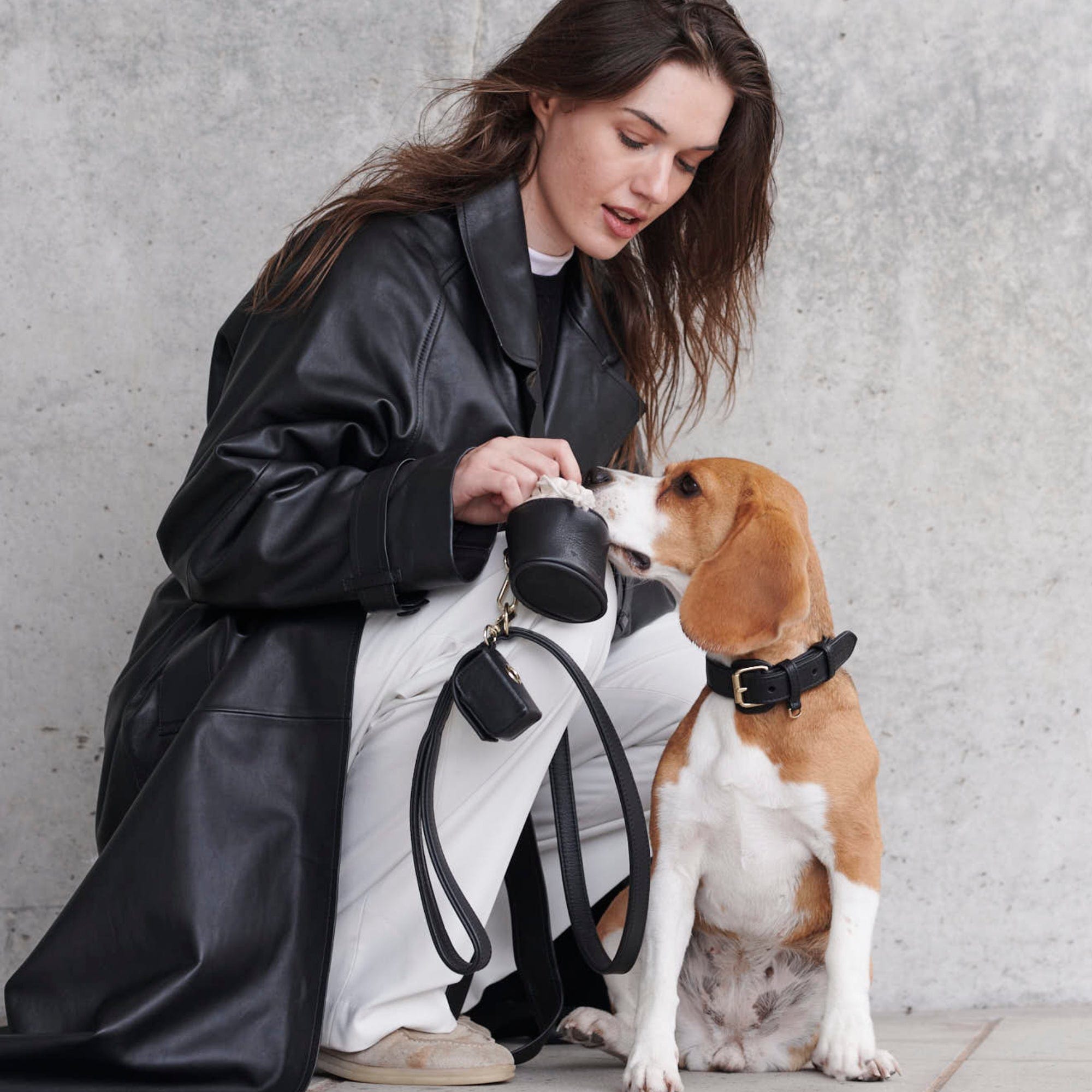 William Walker Hochwertige Leder Hundeleine Noir (Schwarz)