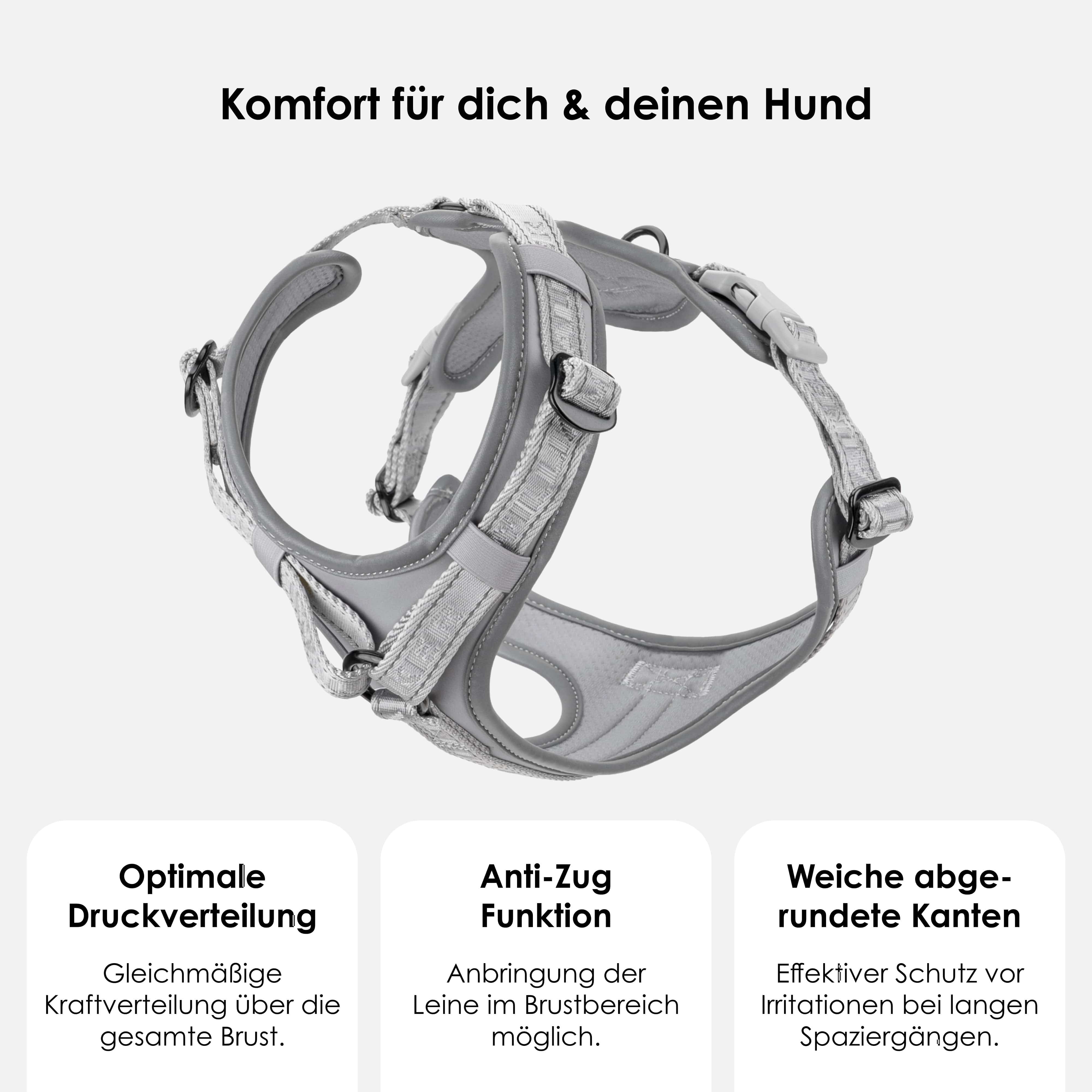 William Walker Hochwertiges Y-Hundegeschirr Lunar (Reflektierend)