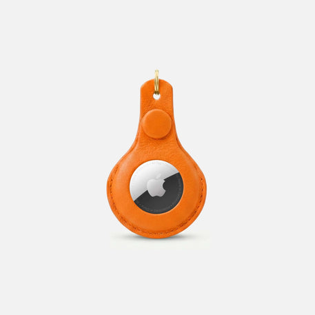 William Walker Colgante de cuero AirTag para collar para perros y llaves Amber (naranja)