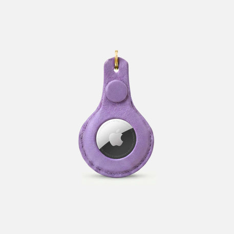 William Walker Colgante de cuero AirTag para collar para perros y llaves Lavender (morado)