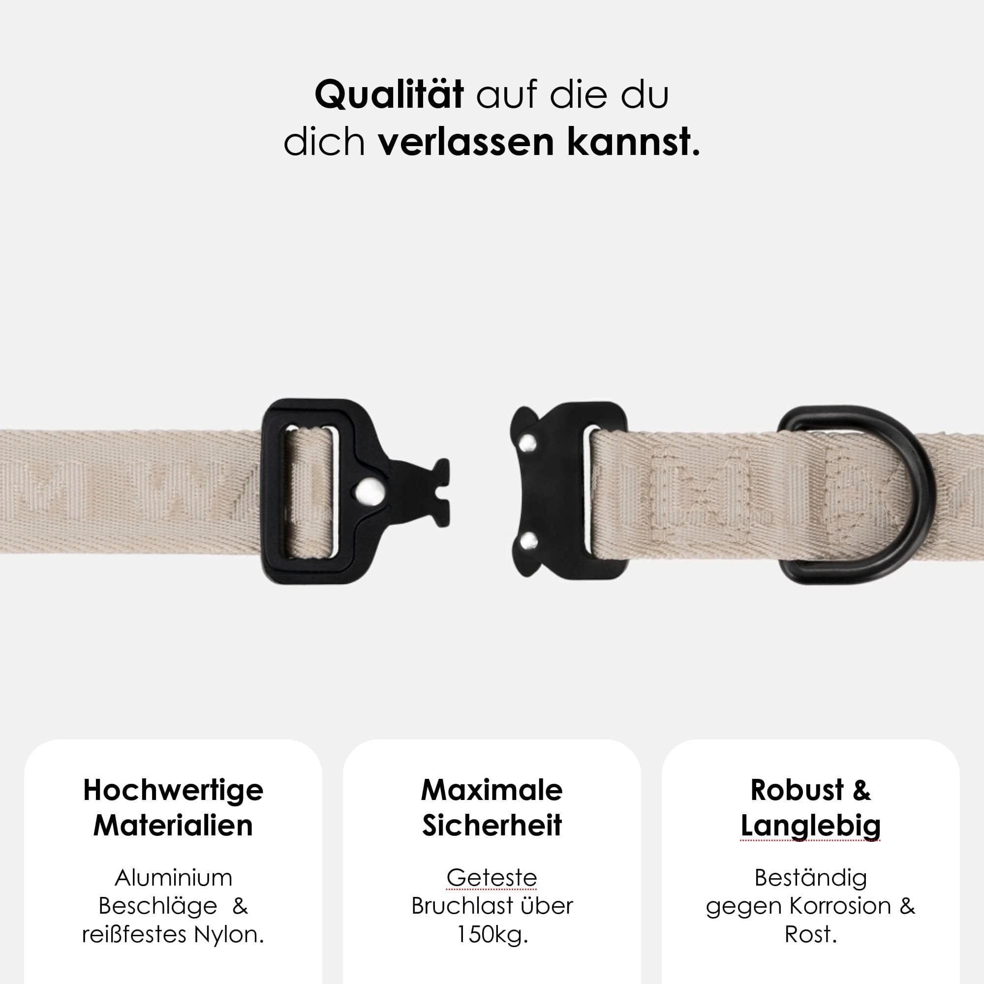 William Walker Jacquard Nylon Hundehalsband Sand (beige)