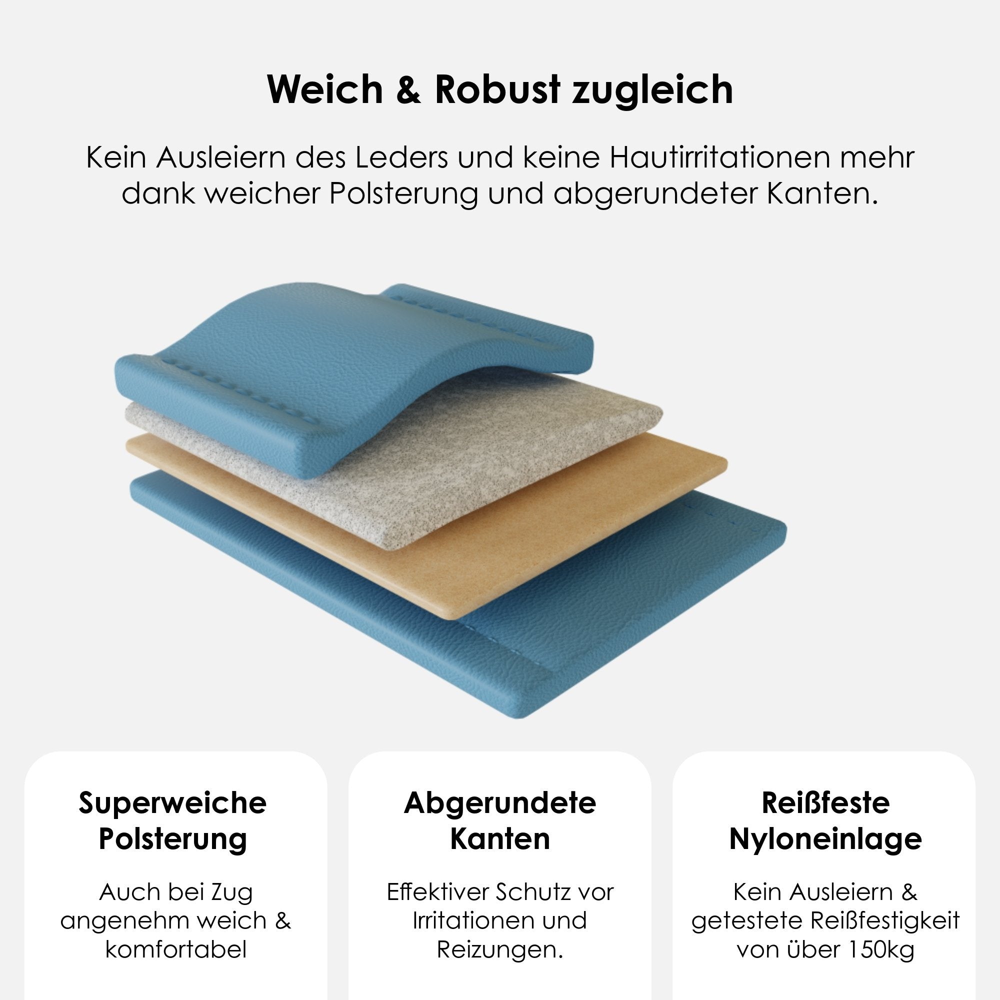 William Walker Leder Hundehalsband Sky (Baby-Blau)