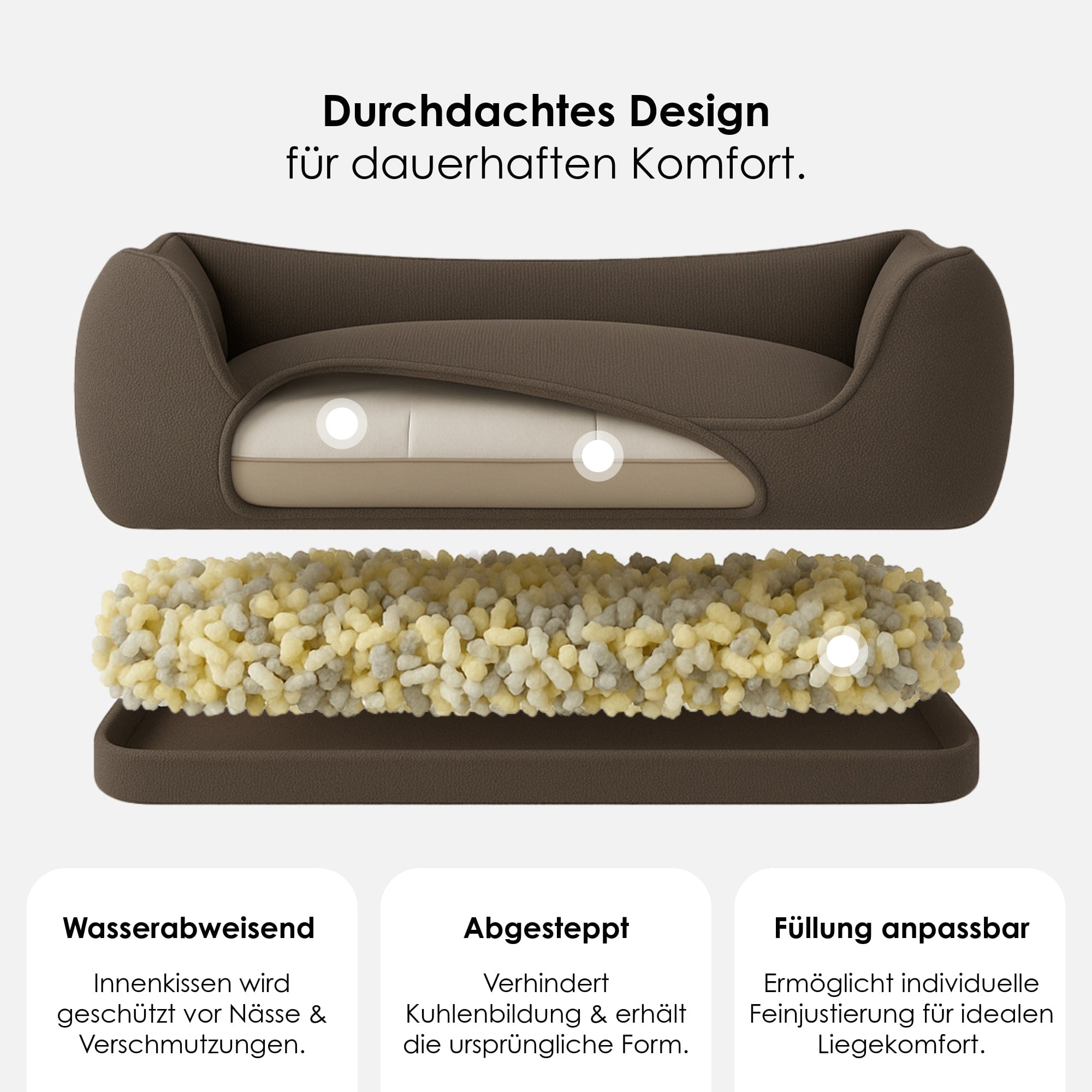 William Walker Orthopädisches Hundebett Stone