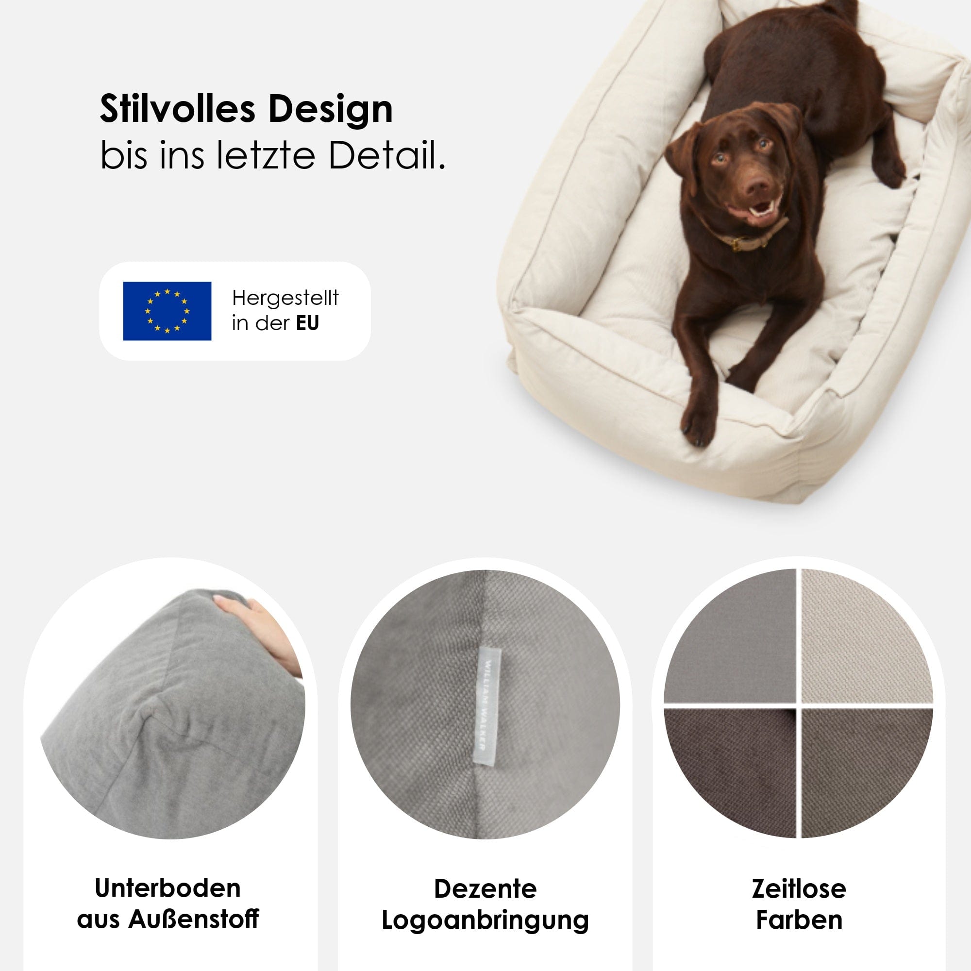 William Walker Orthopädisches Hundebett The Cloud (Dunkelgrau)