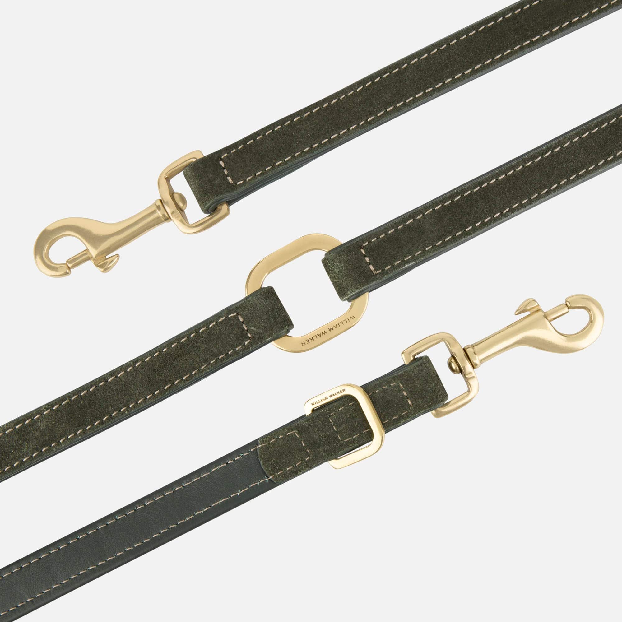 William Walker Hochwertige Wildleder Hundeleine Forest (Grün)