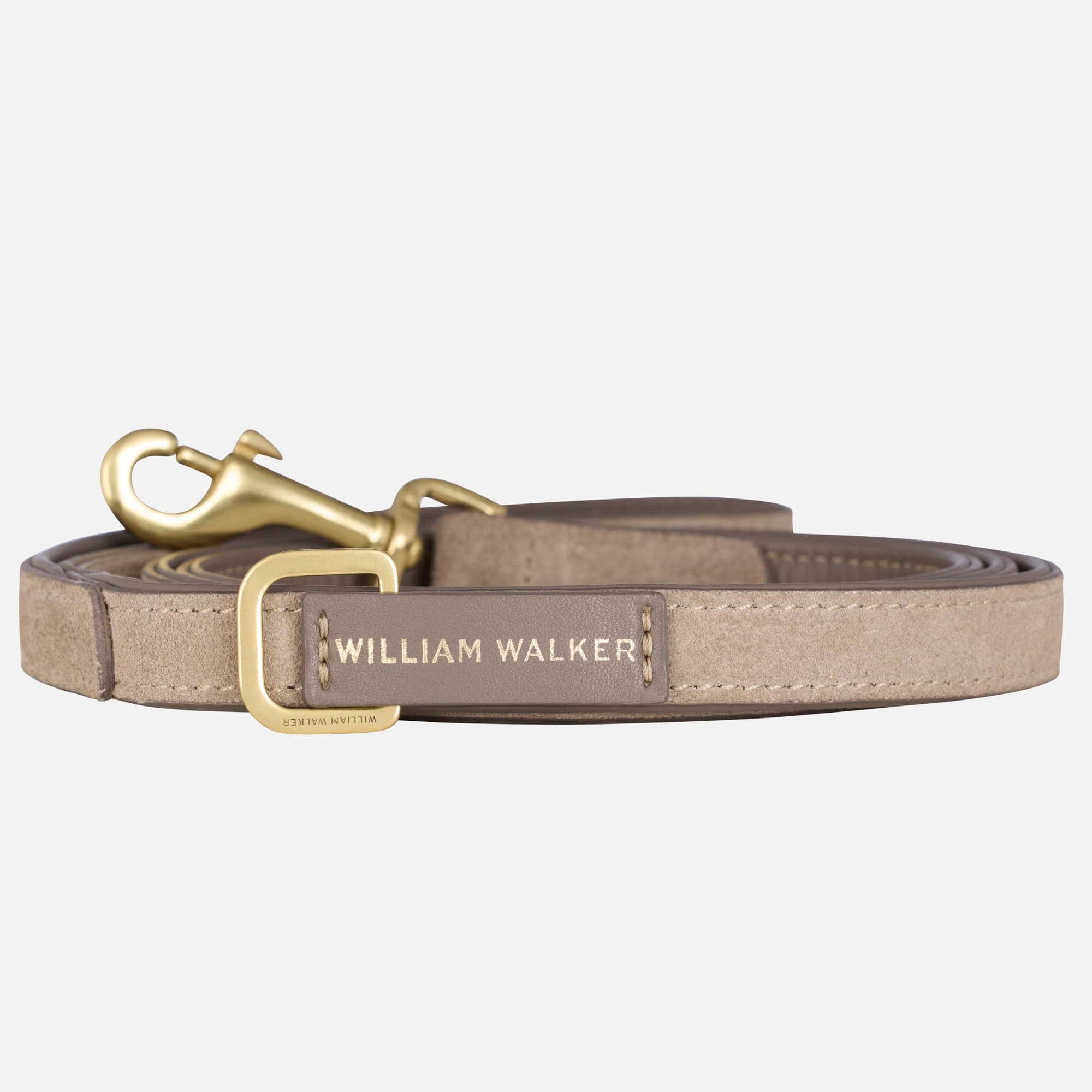 William Walker Hochwertige Wildleder Hundeleine Pebble (Taupe)