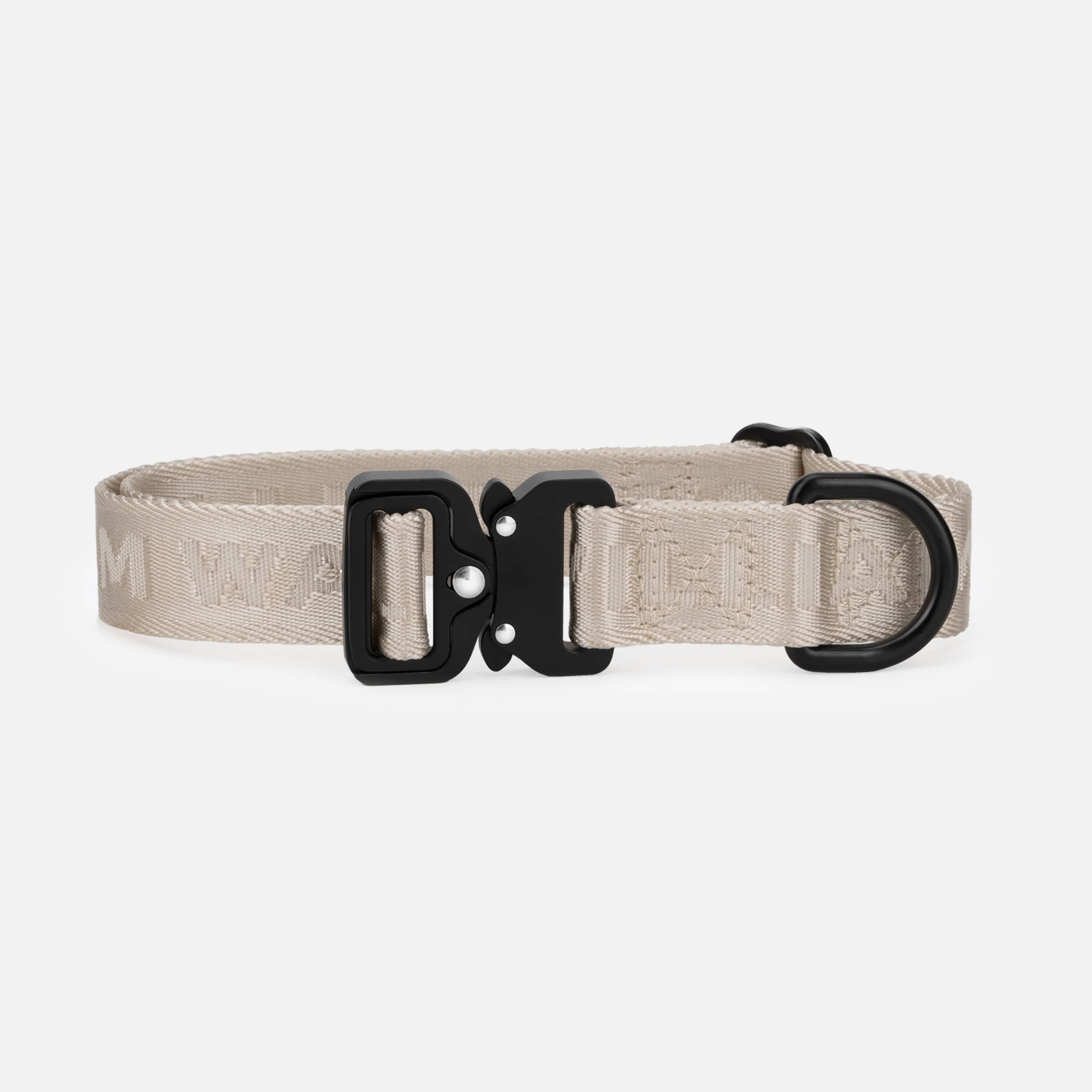 William Walker Jacquard Nylon Hundehalsband Sand (beige)