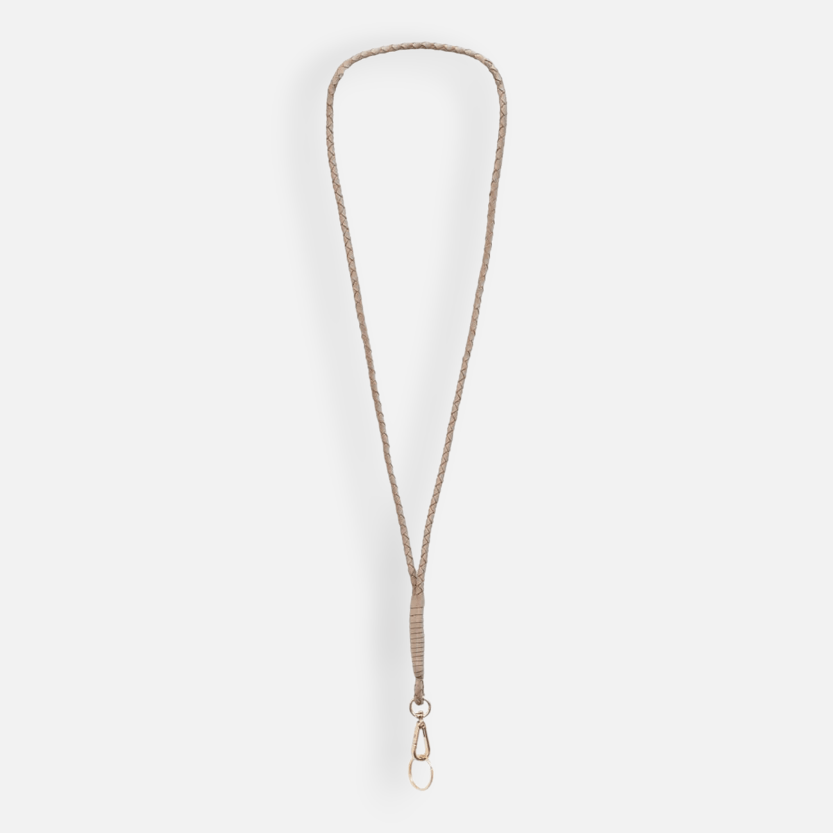 Leather dog necklace, beige