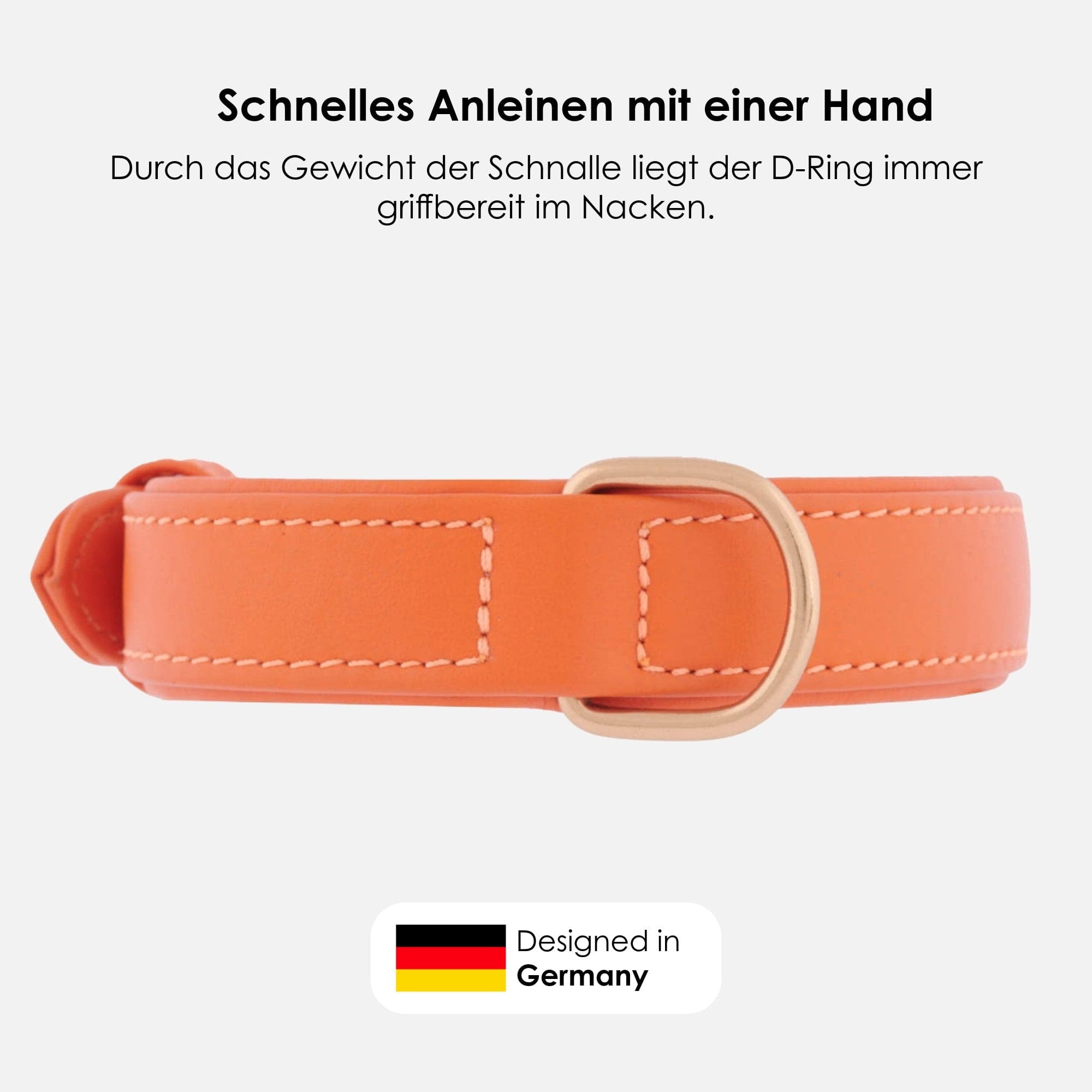 William Walker Leder Hundehalsband Amber (Orange)