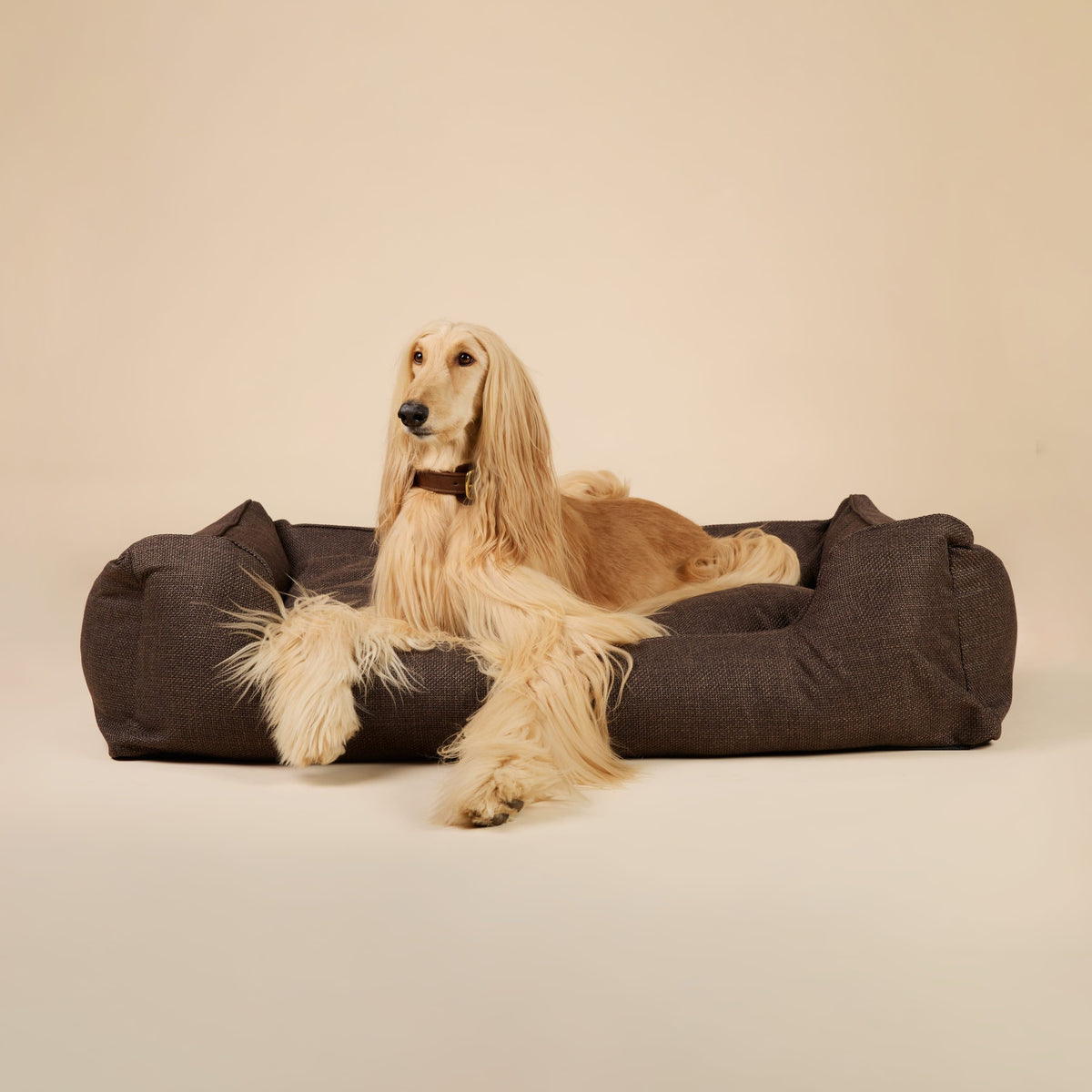 William Walker Orthopädisches Hundebett Luxe Wood / S / Kissen (Flocken)