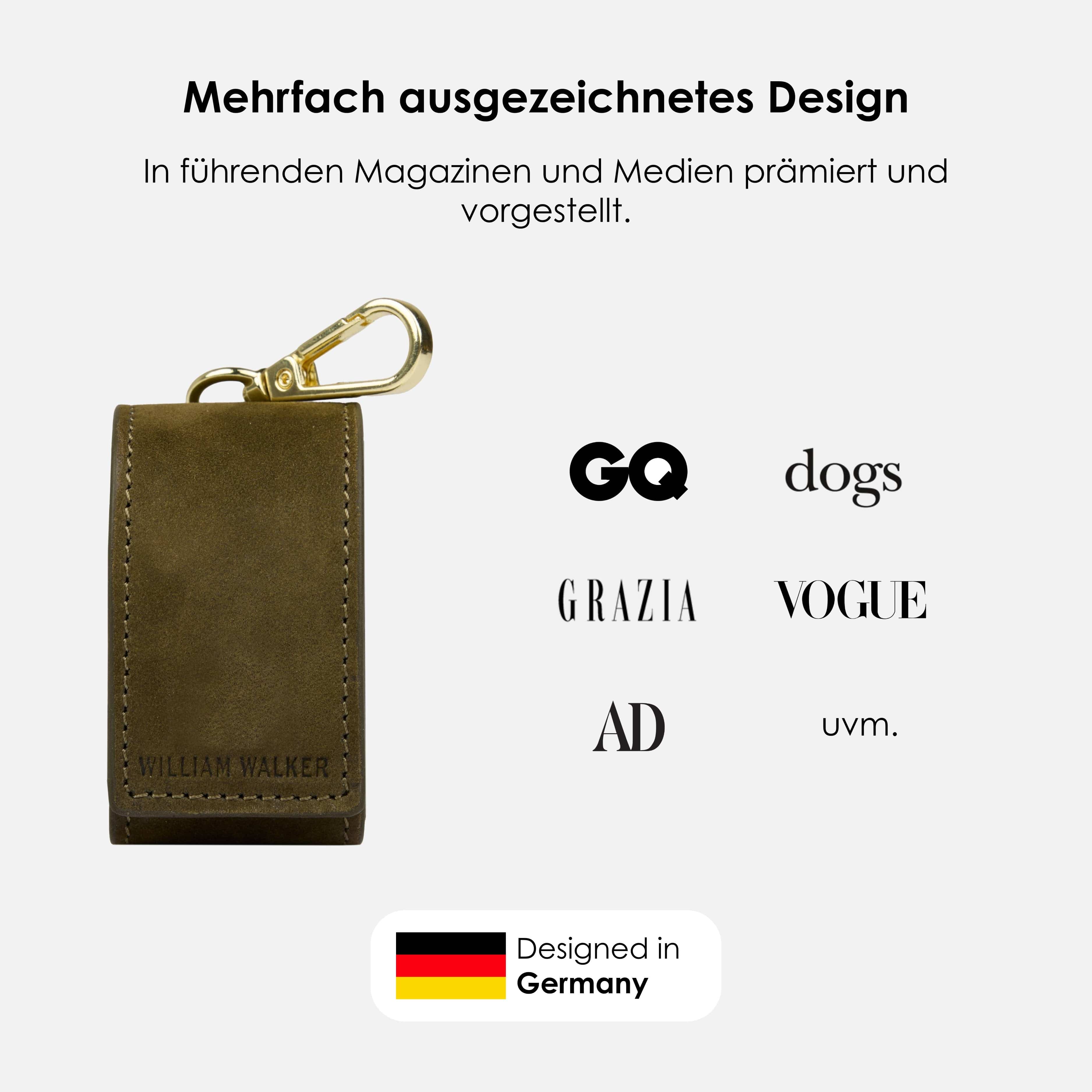 William Walker Kotbeutelspender aus wasserfestem Nubukleder